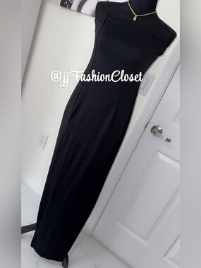 Black Strapless Evening Dress